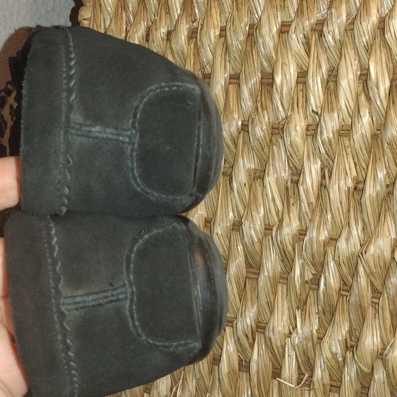 Black and Leopard Print Cow Hair Forepart Minnetonka Moccasins 10 - Picture 5 of 6